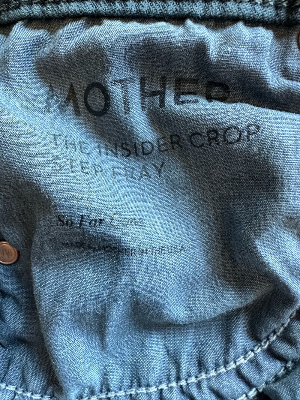 MOTHER The Insider Crop Step Fray Faded Black Jeans Size 26 - Picture 6 of 8